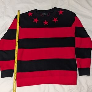 Givenchy Red and Black Star-Embellished Sweatshirt